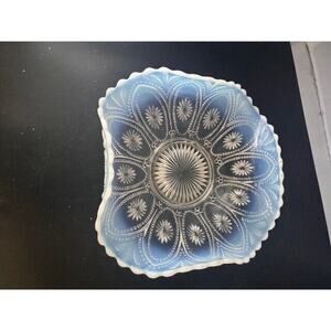 Antique northwood glass bowl, beaded ovals and white triangle bowl 1906